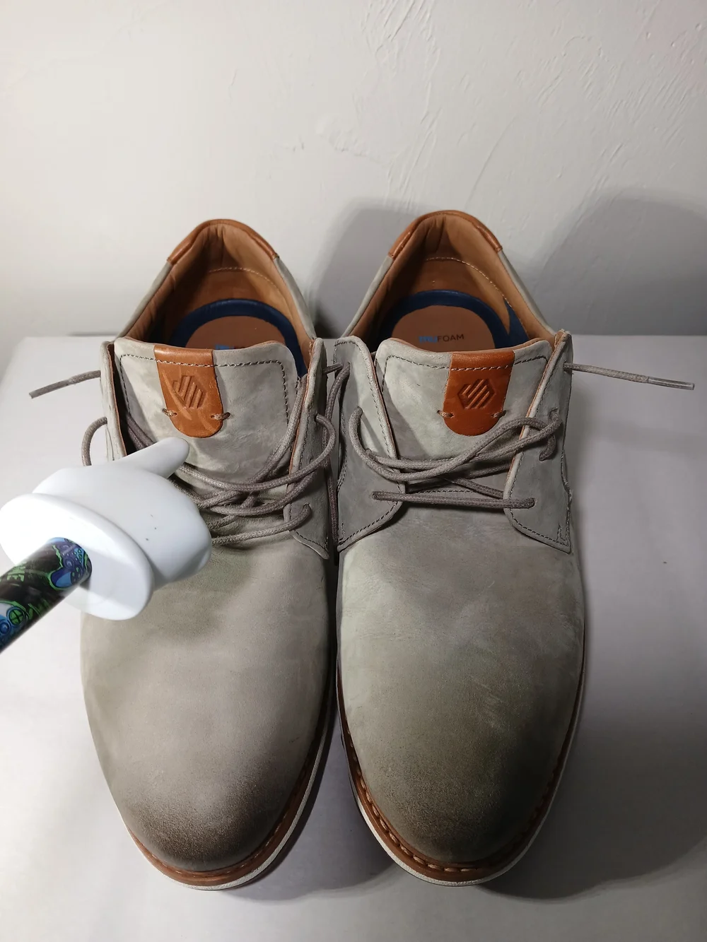 Johnston & Murphy Truform Men's 10W Braydon Plain Toe Lace-Up Gray Derby Shoes